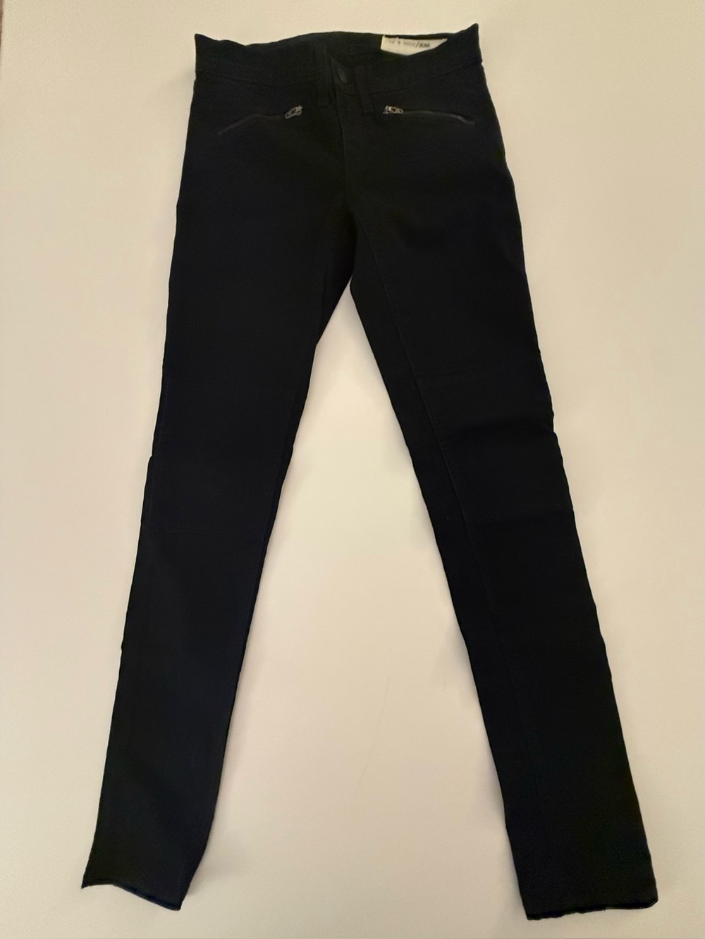 rag & bone Black Skinny Zip-Front Jeans